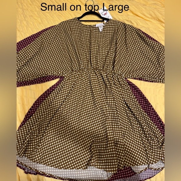 NWT - BUCKETLIST Plaid Mid Dress in Green/Brown - Picture 14 of 15